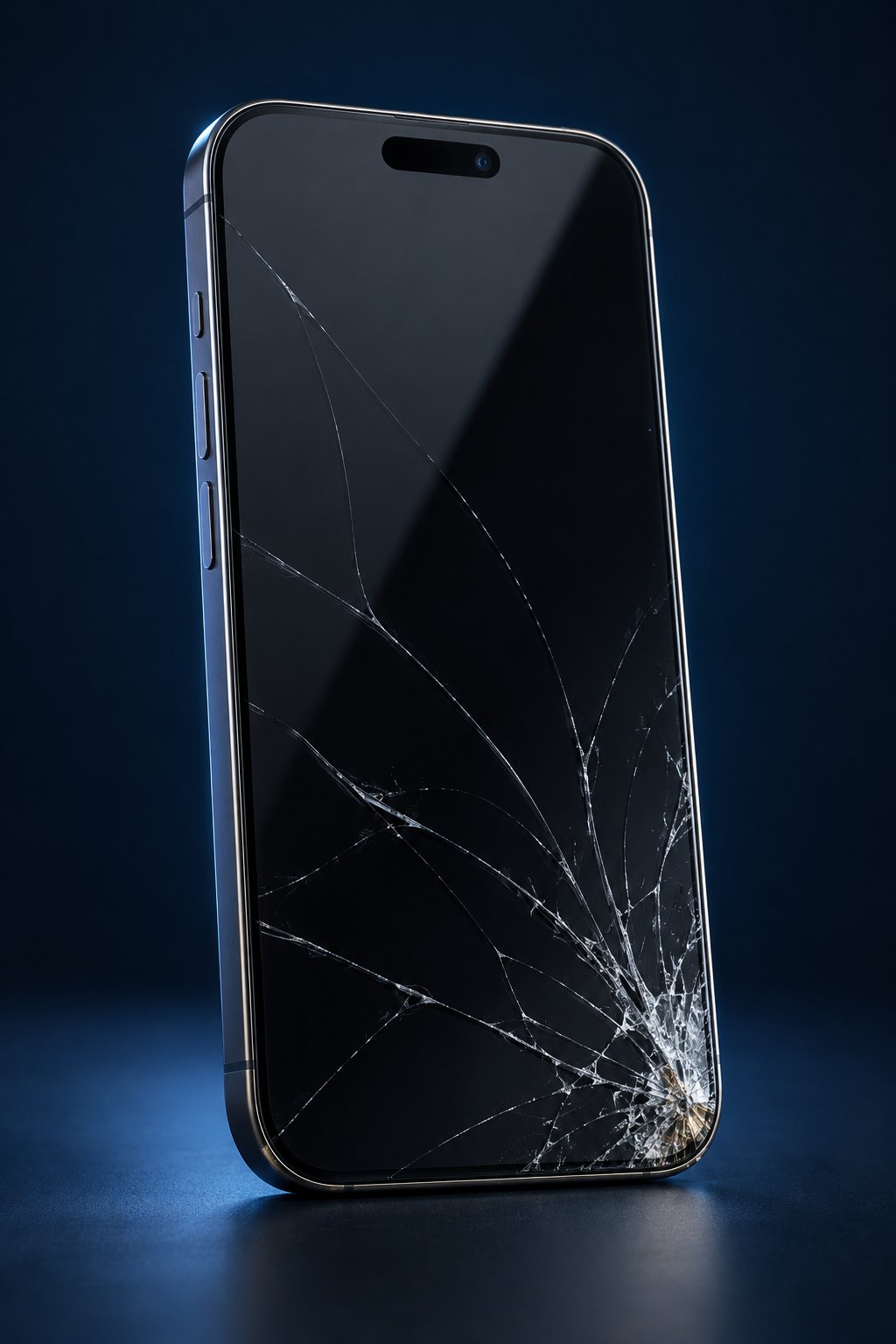 Illustration of a phone with cracked screen glass